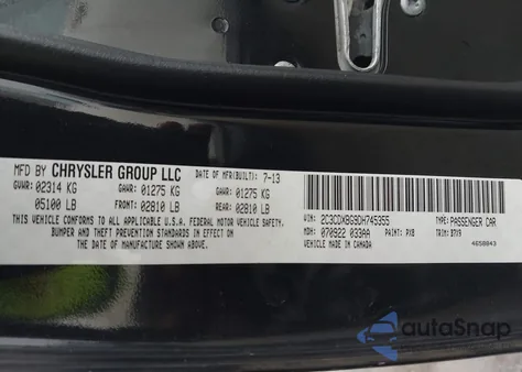 2013 Dodge Charger Se from USA, damaged, VIN 2C3CDXBG9DH745355